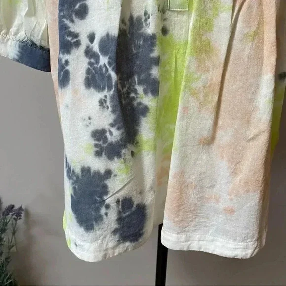 Elizabeth & James Tie Dye Cotton Button Front Blouse M - Picture 5 of 13